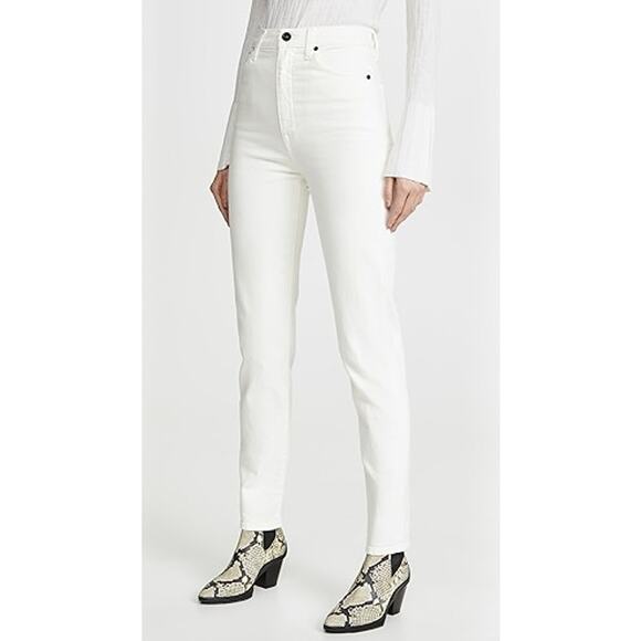 SLVRLAKE Beatnik Slim Fit High Rise Jeans White Wash Women's Size 27 - Picture 3 of 16